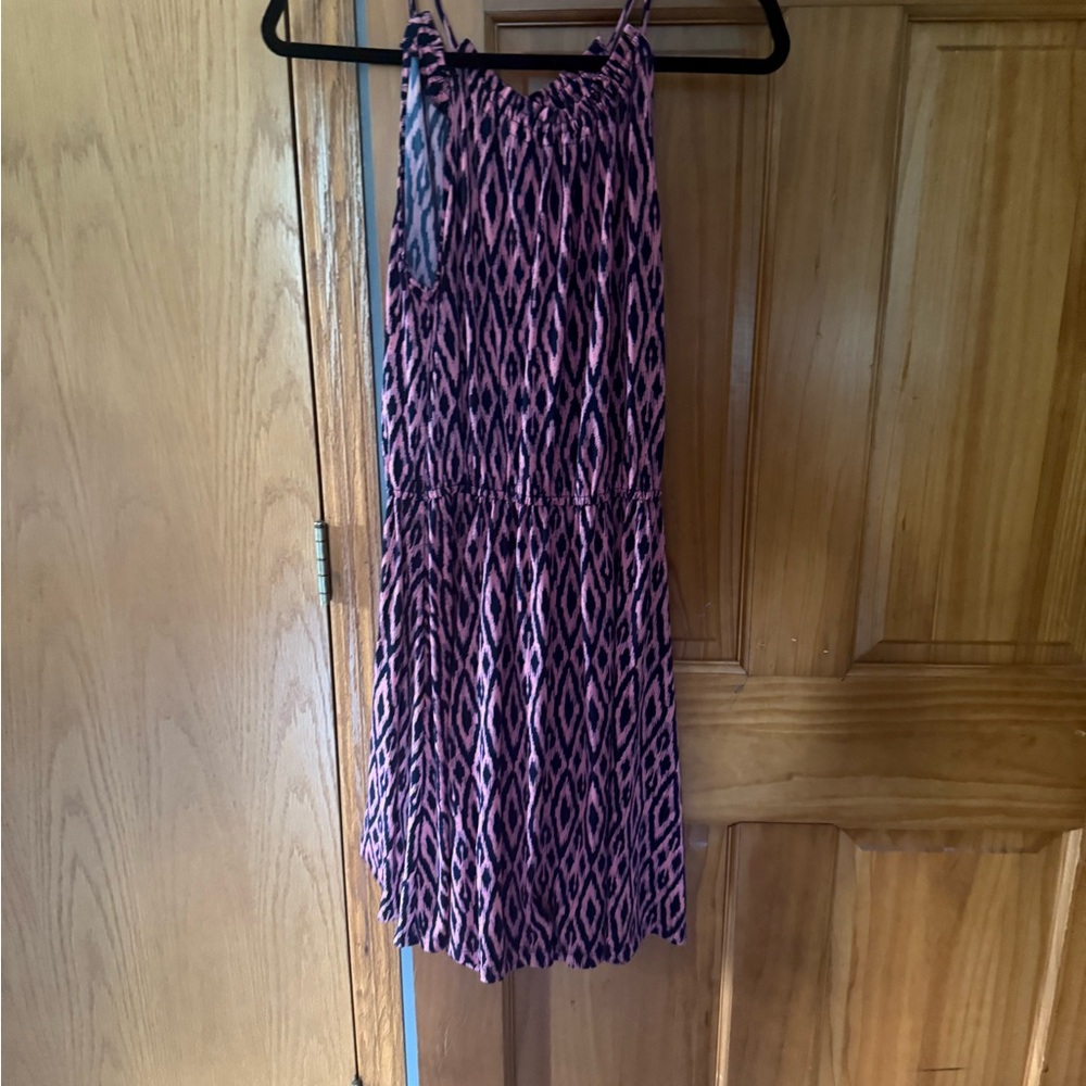 Banana Republic Factory Pink and Black Patterned Dress